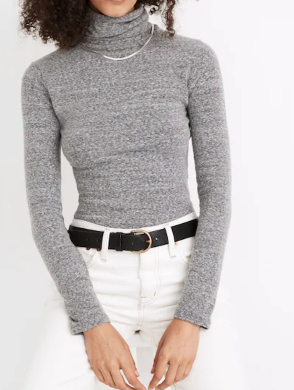 MADEWELL Turtleneck Bodysuit - Grey Size Medium NWOT - Picture 1 of 10